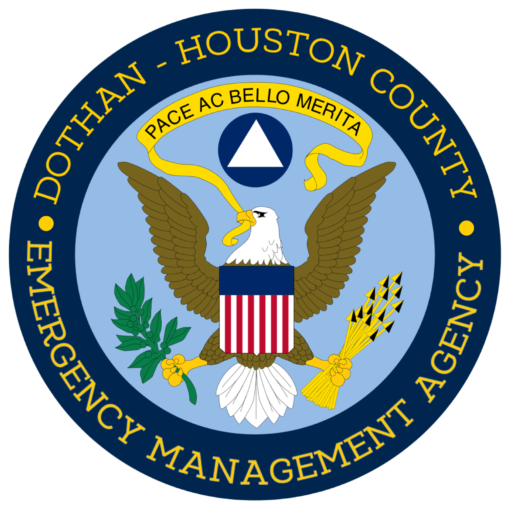 Round Dothan Houston County Emergency Management Agency Logo with eagle in center